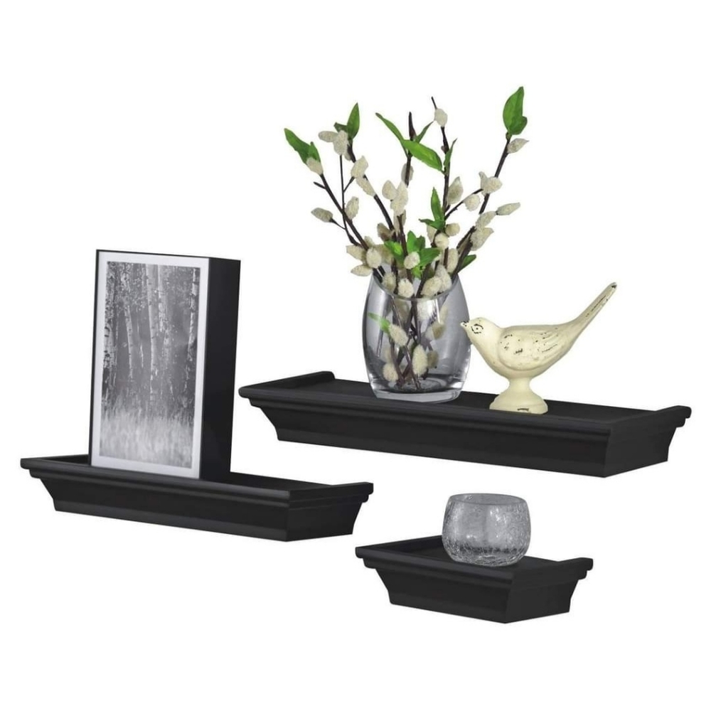 Brand New 3 Piece Decorative Shelf Set, Black